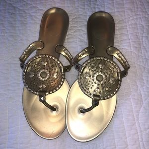 JACK ROGERS Gold Jelly Sandals